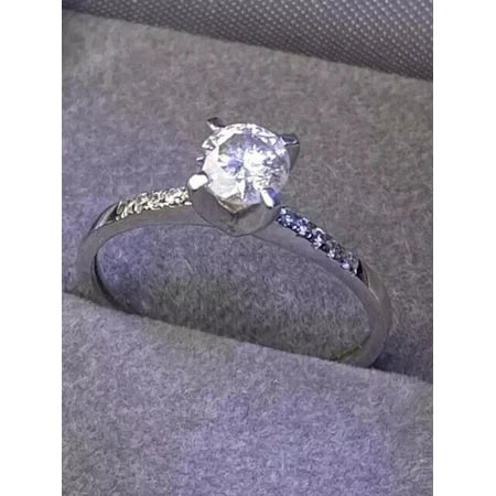 2Ct Round Cut Diamond Lab Created Women's Wedding Ring 925 Sterling Silver 14K White Gold Plated
