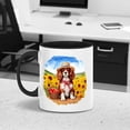 thumbnail image 5 of Vintage Cavalier King Charles Spaniel Hello Mother's Day Summer Sunflower Field 11oz Accent Two-tone Mug Dog Lover Gifts Coffee Tea Cup - 12005, 5 of 5