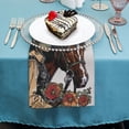 thumbnail image 4 of WYYP Horse Floral Border Polyester Dinner Napkin for Dining Table Kitchen Daily Party Housewarming Farmhouse Decor 4 PCS, 4 of 7