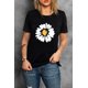 thumbnail image 3 of ABPHQTO Camiseta estampada floral negra de mujer, 3 of 5
