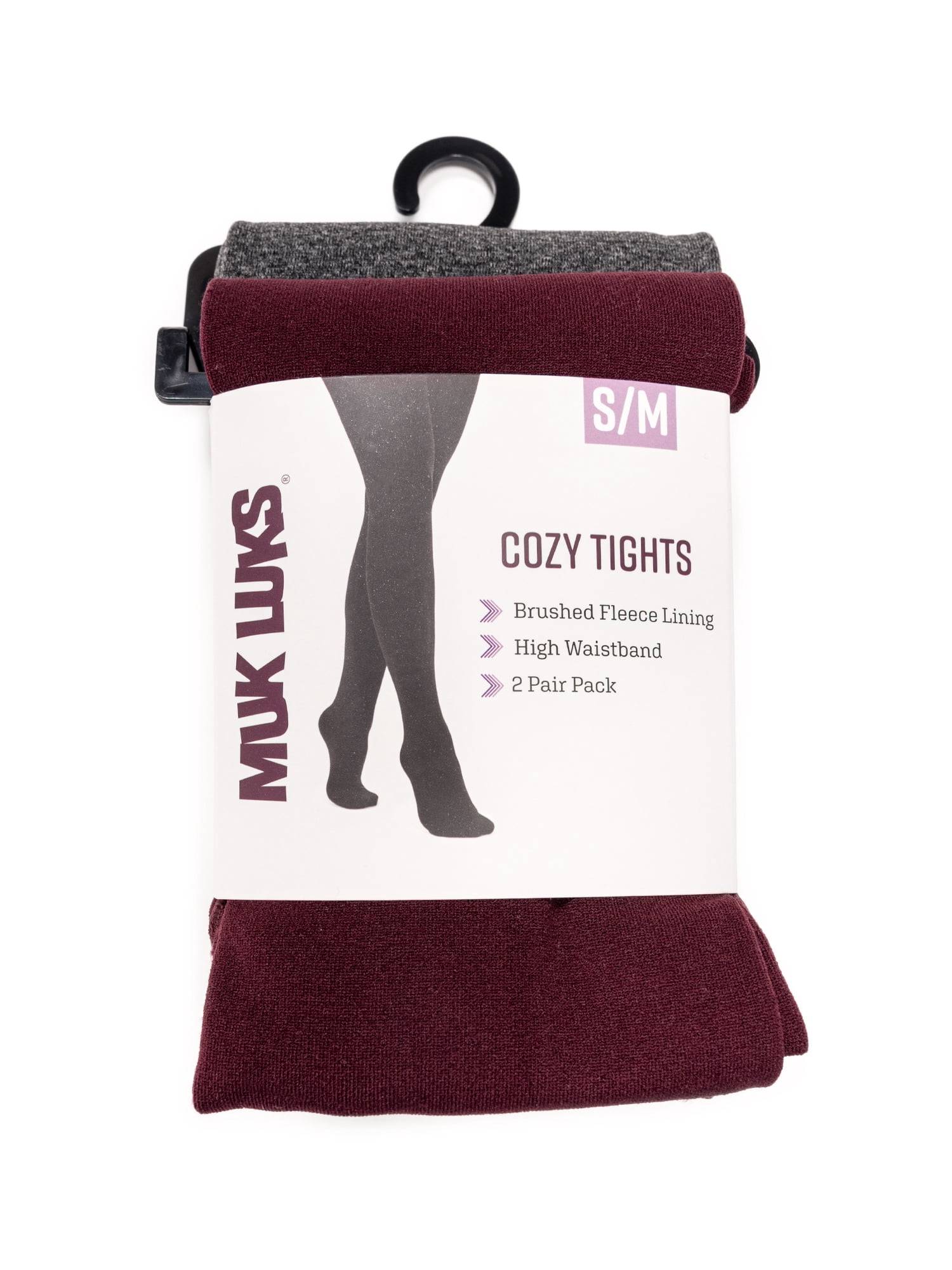 MUK LUKS Women's FleeceLined Tights, 2-Pack, Sizes up to 2X
