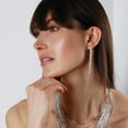 thumbnail image 2 of Humble Chic CZ Drop Earrings for Women - Long Bar Rhinestone Stud Earrings, Silver, 2 of 9