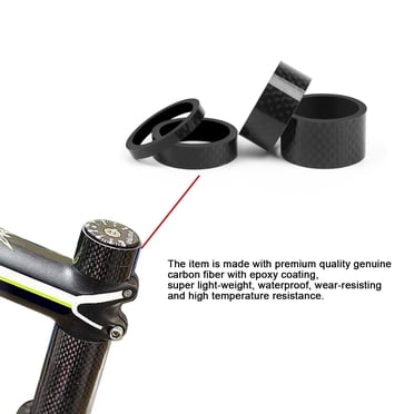 CALANDIS™ 4X 5 Pieces Bike Bicycle Carbon Fiber Washer Headset Stem Spacer 5/10/15mm | Headset Spacers | Bicycle Components & Parts | Cycling