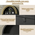 thumbnail image 5 of HARIPUL Over The Toilet Storage Cabinet w/ Unique Wood Grain & Arc Design, Freestanding Bathroom Shelf Organizer Space Saver w/ Doors & Anti-Tip Device, Black, 5 of 9