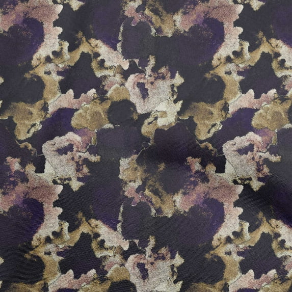 oneOone Cotton Silk Purple Fabric Abstracts Dress Material Fabric Print Fabric By The Yard 42 Inch Wide