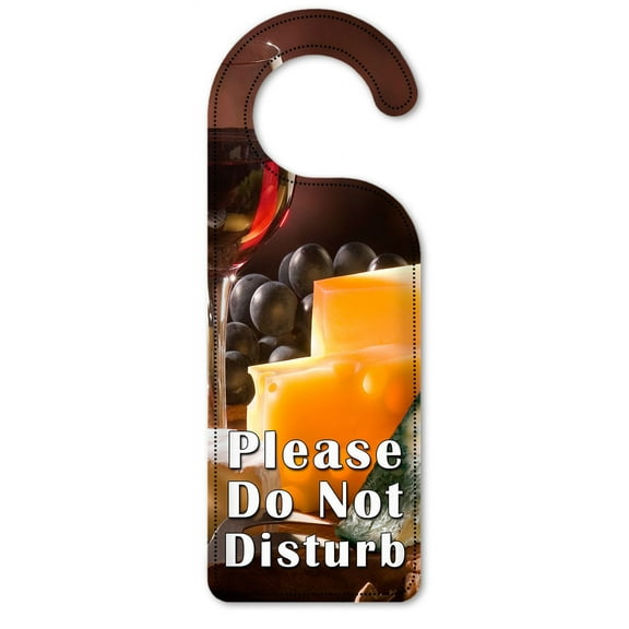 Do Not Disturb Door Knob Hanger Sign - Wine & Cheese
