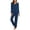 Navy Blue, variant on Ekouaer Womens Fall & Winter Pajama Set 2 Piece Long Sleeve Lounge Set Soft and Comfortable PJs with Pants