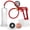 Red + Protected Gauge, variant on LeLuv® Premium Maxi Penis Pump w/ Red Handle, Silicone Hose | TPR Sleeve, Donut | 9" x 2.25" Cylinder