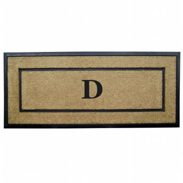 Nedia Home 18106D 24 x 57 in. Coir & Rubber Frame Mat Monogrammed D