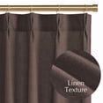 thumbnail image 2 of NICETOWN Pinch Pleated Linen Cafe Curtains, Semi Sheer Farmhouse Light Filtering Small Window Curtains for Kitchen Bathroom Baseroom, Taupe, 26"x36", 2 Panels, 2 of 7