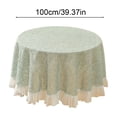 thumbnail image 3 of Nappe Ronde de Qualité Supérieure pour Table Basse, Housse Décorative en Tissu Résistant aux Taches, Déco Maison, Vert, JKODE, 3 of 6