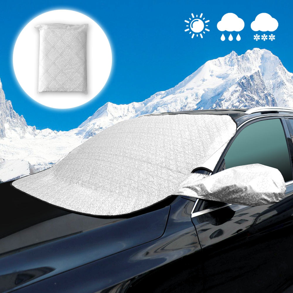 Frost Defense Sun Suitable for Most Cars &Vehicles Car Windshield Snow Cover Large Windshield Cover with 2 Side Mirror Covers,Four Layers Protection with Magnetic Edge for Snow Ice