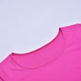 thumbnail image 3 of Gibobby Blusa de Trabajo de Manga Corta Camiseta recortada manga corta con cuello redondo y estiramiento sexy para mujer(Rosa caliente,G), 3 of 5