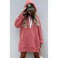 thumbnail image 3 of PRETTYGARDEN Women's Casual Pullover Sweatshirt Long Sleeve Split Hem Hoodie Dress with Kangaroo Pocket, 3 of 9