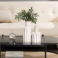 thumbnail image 2 of LuxenHome 2-Piece White Fluted Stoneware Table Vase Set, 2 of 5