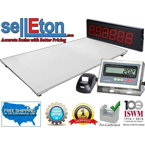 60" x 84" Floor Scale with Printer & Scoreboard Warehouse Industrial 5000 x 1