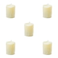thumbnail image 1 of Matsuzay Lámpara de de decoración LED sin llama de luz de té de plástico eléctrico con luz de vela, superficie acanalada, beige Lágrimas Beige 5piezas Matsuzay CBP155246, 1 of 4