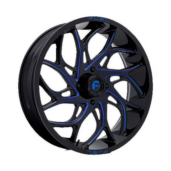 Fuel UTV Aluminum Rim D778 RUNNER UTV 24X7in Gloss Black Milled Candy Blue Finish, D7782470A544
