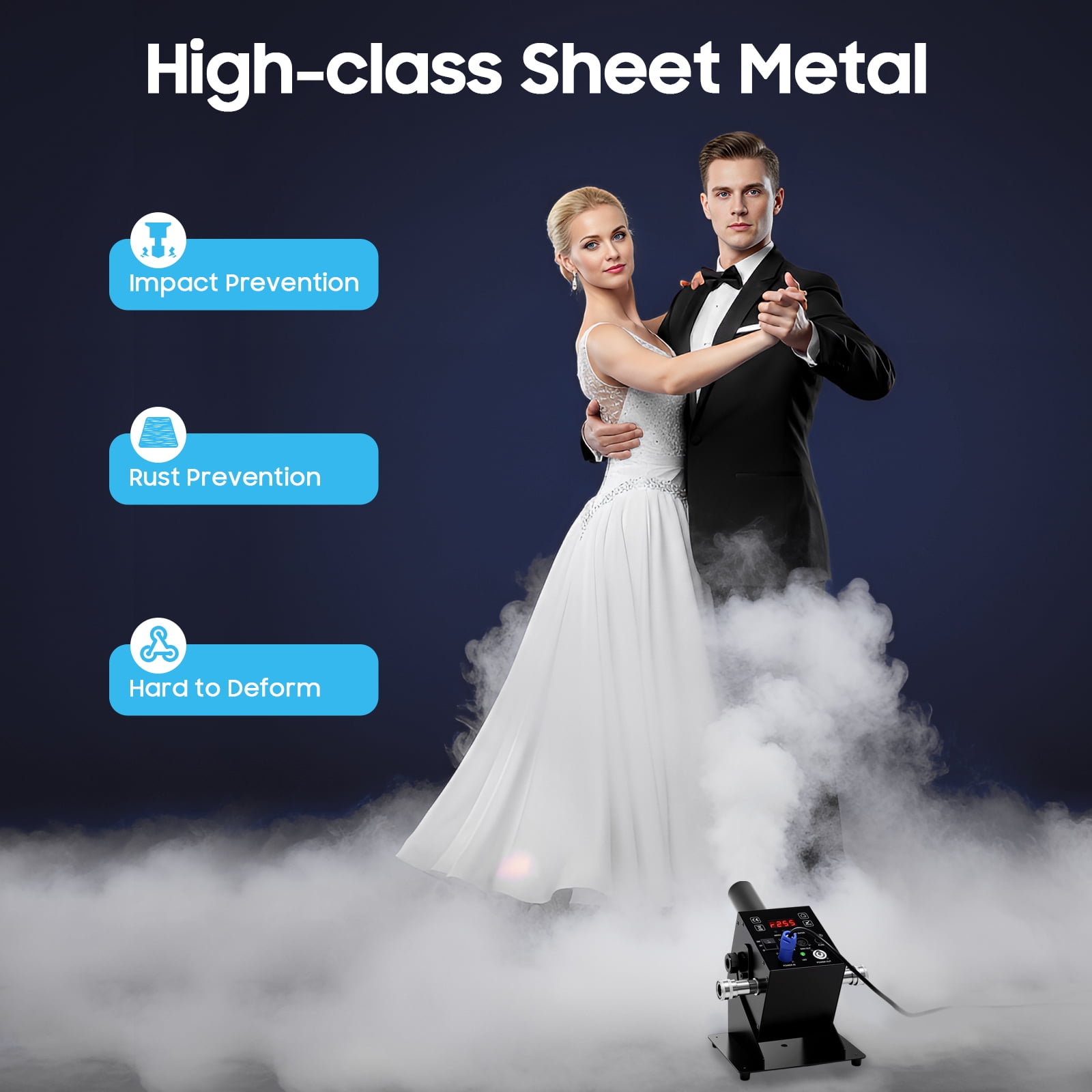 LED CO2 Jet Machine, 250W 6 Channels Angle Adjustable Smoke Machine Fogger Smoke Cannon Portable DJ Air Fog Machine with DMX Control for Bars Stage Plays Live Performances