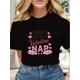 thumbnail image 1 of Valentine's Day Theme Fashion Tee Women Cotton Soft Stylish Casual Short Sleeve Crew Neck TopFather'Camisetas para mujer, lindas camisetas con estampado gráfico, de manga corta, estilo casual, para ve, 1 of 7