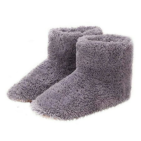 

Happyhome Winter USB Heated Boots Plush Legs Warmer Washable Indoor House Thermal Shoes