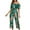 Green jumpsuits for womens, variant on Usmixi Jumpsuits for Women Dressy Beach Vacation Elastic Waist off Shoulder Jumpsuits Overalls with Tie Summer Square Neck Short Sleeve Leaves Print Long Formal Rompers Blue xxl