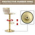thumbnail image 4 of Velvet Swivel Bar Stools Set of 2 High Back Adjustable Bar Chairs with Golden Footrest for Kitchen Counter Square Island, Ivory, 4 of 5