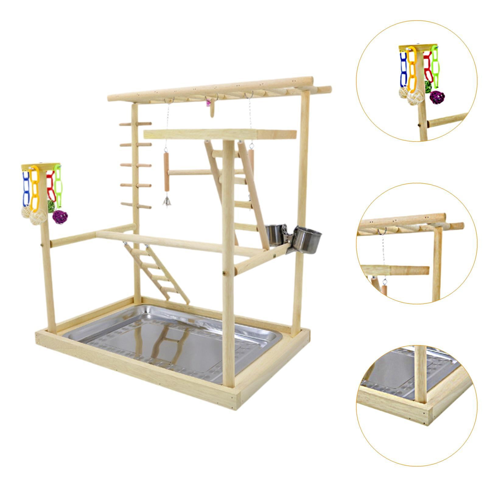 TOOYFUL Bird Playground, Bird Playing Stand ,, Activity Center Bird Play -Gymnastics Played Wood Bird Perch Stood for Lovebirds Kakaatoo
