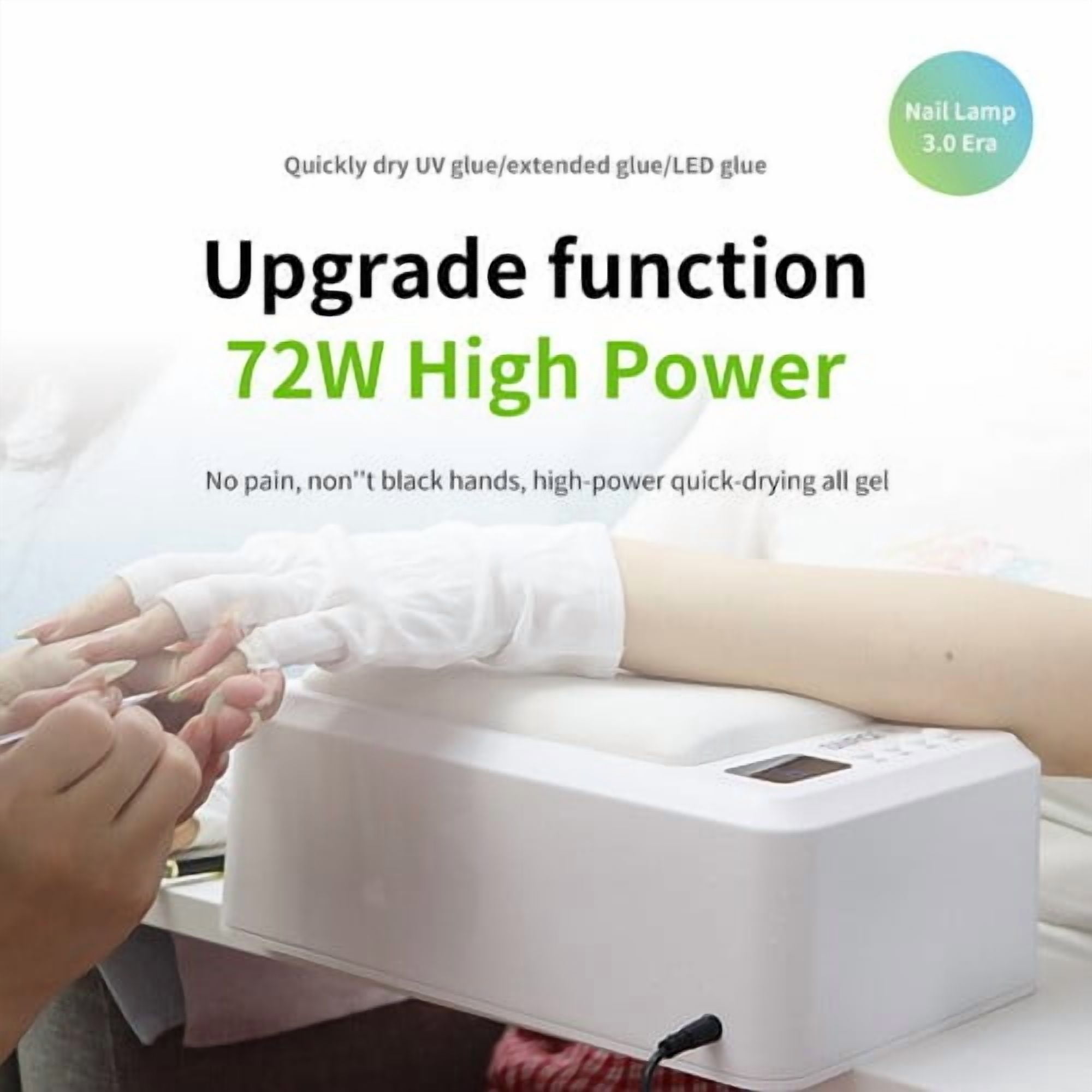 72W Professional Nail Dryer UV Nail Lamp Gel Nail Polish Press On Nails Curing