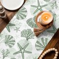 thumbnail image 3 of Table Runners 90 Inches Long Dress Scarves, Sage Green Coastal Summer Farmhouse Coffee/Dining/Kitchen Table Decor Table Runner for Living Room, Coral Shell Starfish Nautical 13x90 Inch, 3 of 9