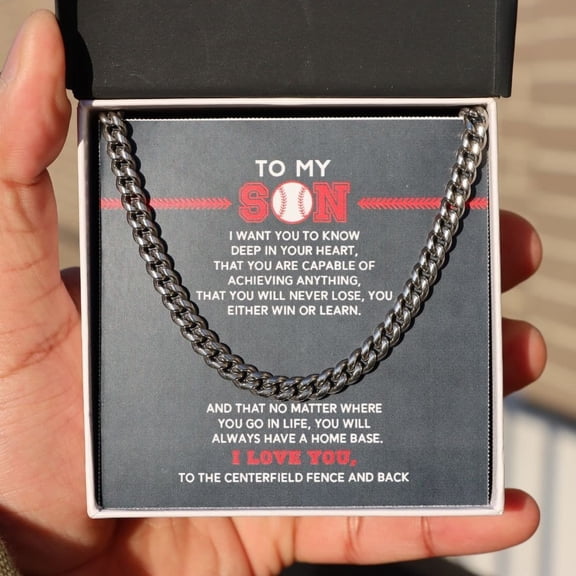 To My Son - Deep In Your Heart - Cuban Link Necklace