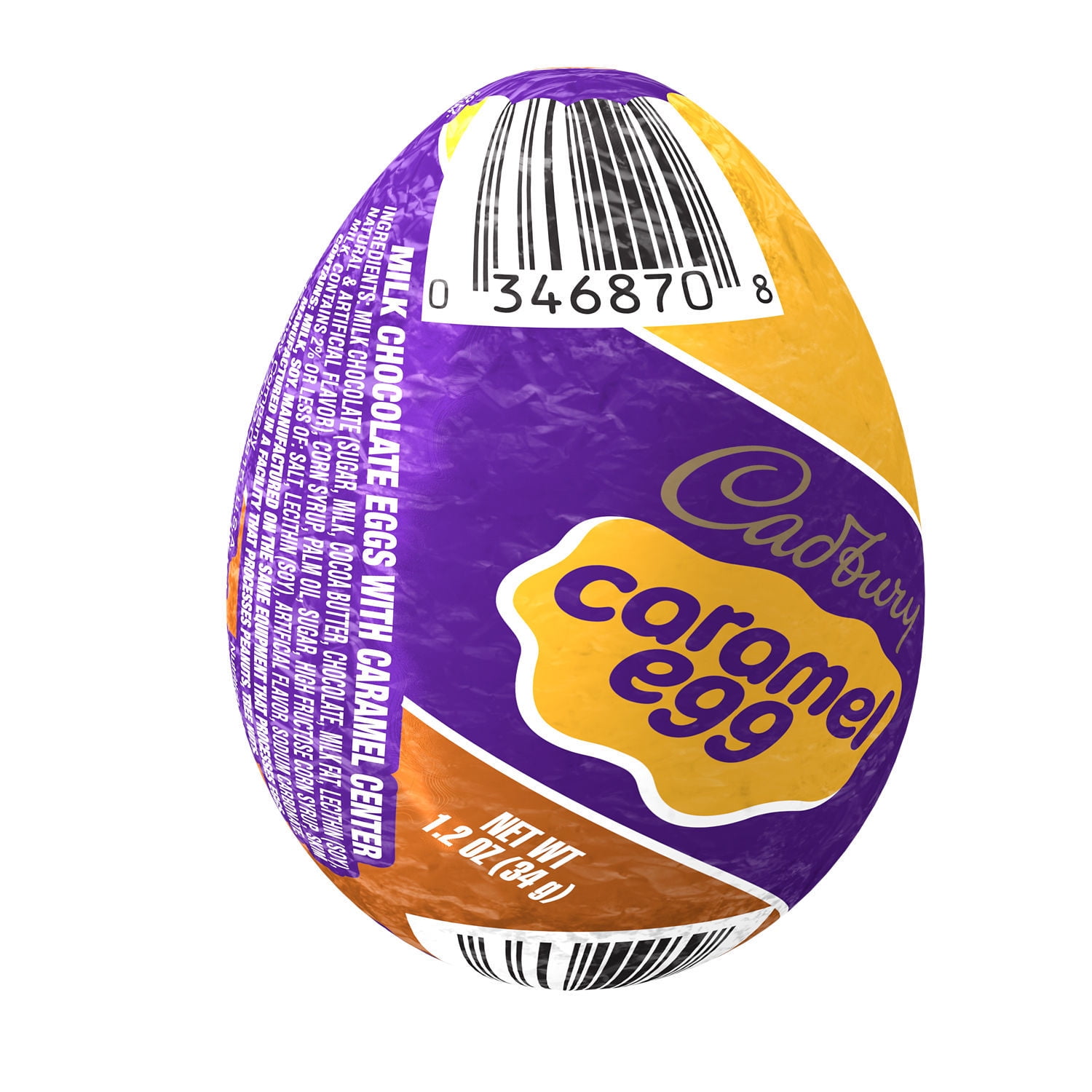 CADBURY, Milk Chocolate Caramel Egg, Easter Candy, 1.2 oz, Egg