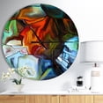 thumbnail image 2 of DesignArt Horloge Murale Grande Design Vitrail Abstrait, 2 of 2