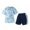 Light Blue, variant on Auroural boys clothes size 7-8 outfits Children's Round Neck Short Sleeved Breathable Top Elastic Waist Shorts Mid Size Children's Sports Suit