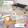 thumbnail image 6 of Laptop Bed Desk with Cup Holder (Black)- Foldable Portable Lap Table w/Tablet Slot & Handle, 6 of 9