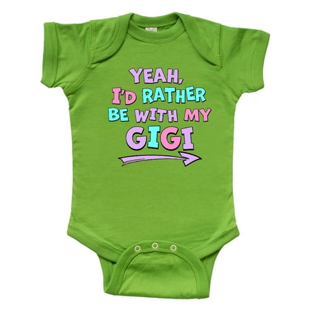 

Inktastic Yeah I d Rather be with My Gigi in Pink Blue and Purple Gift Baby Boy or Baby Girl Bodysuit