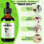 Oimmal 3-in-1 Liquid Probiotic for Dogs | Supports Digestive Health & Gut Comfort - 60ml (1 Pack)