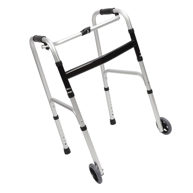 Marcheur pour Adultes, Installation Facile Construction Robuste Hauteur Réglable Marcheur Pliant Alliage d'Aluminium Léger Résistance à l'Usure pour Aînés