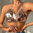 thumbnail image 2 of Kilaqueen Sparkly Sequin Bras for Women Spaghetti Strap Halter V Neck Bikini Tops Fashion Sexy Club Party Festival Outfits, 2 of 6