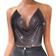 thumbnail image 1 of Top corto con borlas y cuentas en cadena para mujer - Camiseta sin mangas y sin espalda - Diseño vintage, mezcla de spandex - Tallas XS-L, 1 of 6