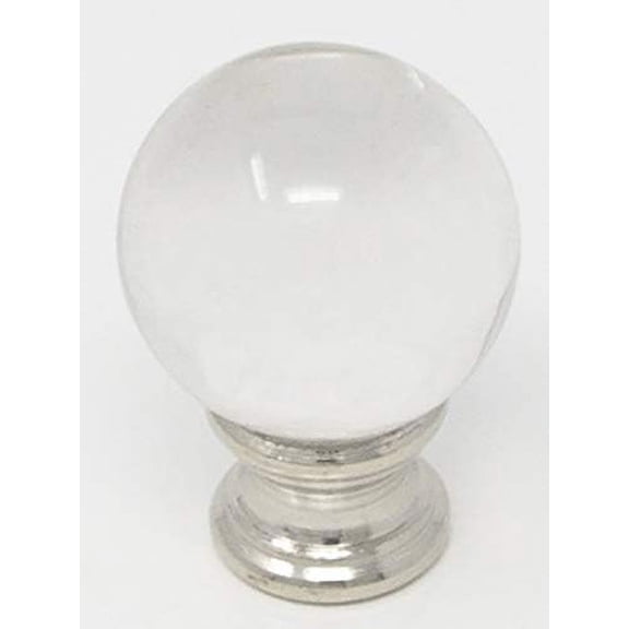 Urbanest Crystal Ball Lamp Finial 1-5/8 Inch Tall, Brushed Steel Base Decorative Lamp Shade Finial for Table & Floor Lamps- 1 Piece