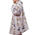 thumbnail image 4 of TheFound Blanket Hoodie Cartoon Animal Print Sherpa Lining Hooded Sweatshirt, 4 of 6