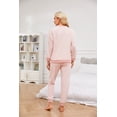 thumbnail image 3 of HEARTNICE Womens Pajamas Set, Fleece Lightweight Outfit Soft Lounge Pjs Cozy Sleepwear,(Light Pink,L), 3 of 4