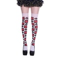 thumbnail image 1 of Halloween Women Thigh High Stockings Funny Poker Card Suit Plum Flower Heart Print Over Knee Long Socks Cosplay Costume,B, 1 of 3