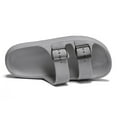 thumbnail image 4 of Double Buckle Sandals Adjustable for Women Men Flat Sandals Pillow Cloud Slippers Comfort Slide Waterproof Slip-on Shower Shoes Seaside Gray 36-37, 4 of 7