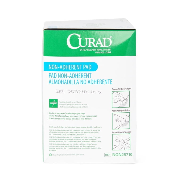 Curad Sterile Non-Adherent First Aid Gauze Pads, 3" x 4", 100-Count photo 2