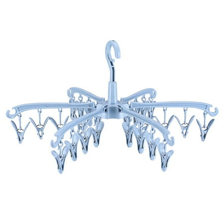 

Underwear Socks Hangers with 24 Clips Lightweight Space Saving Rack for Drying Baby Clothes Underwear Bras Sky Blue