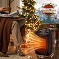 thumbnail image 2 of Electactic Compact 1500W/750W Space Heater with Thermostat - ETL Certified Ceramic Portable Heater Fan, Ideal for Home/Dorm/Office/Kitchen, Black, 2 of 7
