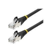 StarTech 3ft CAT6a Ethernet Cable - Low Smoke Zero Halogen (LSZH) - 10 Gigabit 500MHz 100W PoE RJ45 S/FTP Black Network Patch Cord Snagless w/Strain Relief (NLBK-3F-CAT6A-PATCH)
