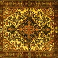 thumbnail image 1 of Ahgly Company Machine Washable Indoor Square Persian Yellow Traditional Area Rugs, 4' Square, 1 of 4